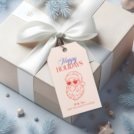 Retro Santa Glad helg Presentetikett