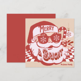 Retro Santa Glad Jul Groovy Julkort