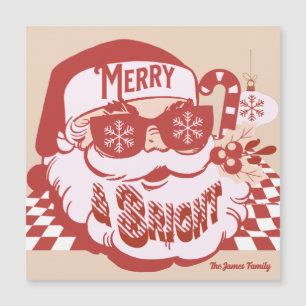Retro Santa Glad Jul Groovy Julmagnet