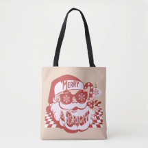 Retro Santa Glad Jul Rosa Röd      