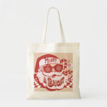 Retro Santa Glad Jul Rosa Röd     