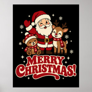 Retro Santa God Jul Matta Poster