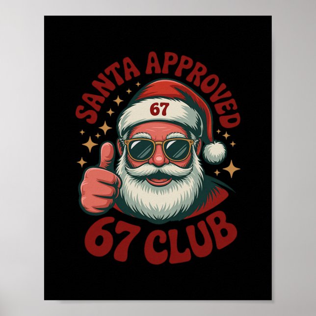 Retro Santa Godkänd 67 - Clic Jul 67 Meme  Poster (Framsidan)