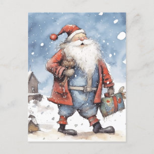 Retro Santa Helg Vykort