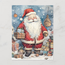 Retro Santa Helg Vykort