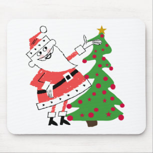 Retro Santa Helgdag Tshirts och Gifts Musmatta
