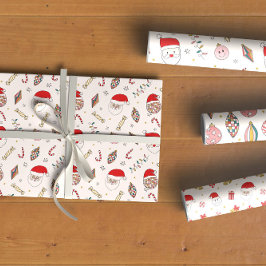 Retro Santa Helgdag Wrapping Papper