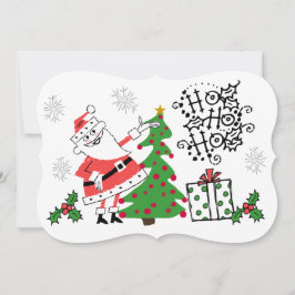 Retro Santa Ho Ho Ho Helgdagars Julkort