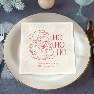 Retro Santa "Ho Ho Ho" jul Pappersservett
