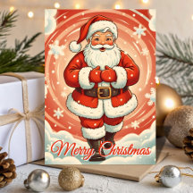 Retro Santa in a Blizzard Christmas