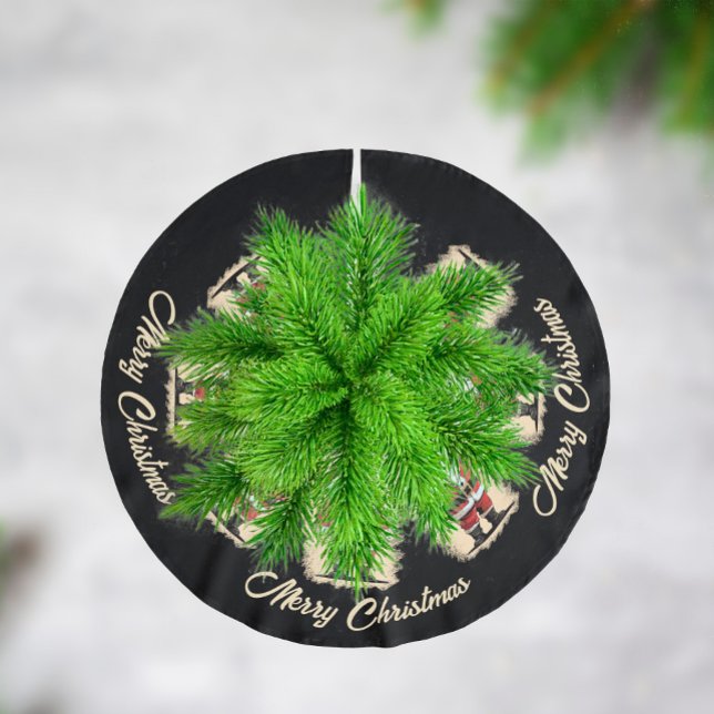 Retro Santa Julgransmatta Borstad Polyester (Skapare uppladdad)