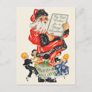 Retro Santa julvykort Helg Vykort