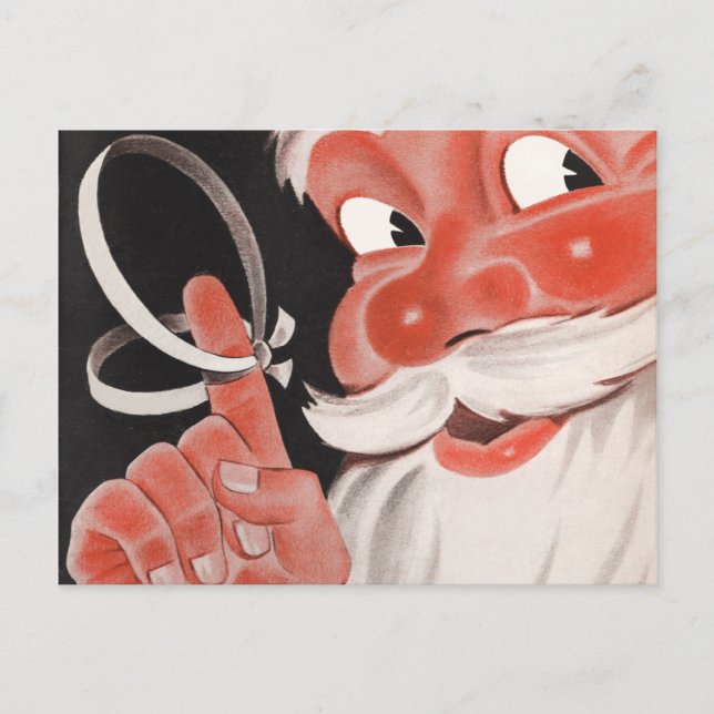 Retro Santa julvykort Helg Vykort (Framsida)