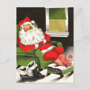Retro Santa julvykort Helg Vykort