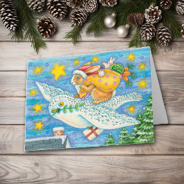 Retro Santa kaninjul Helgkort