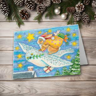 Retro Santa kaninjul Helgkort