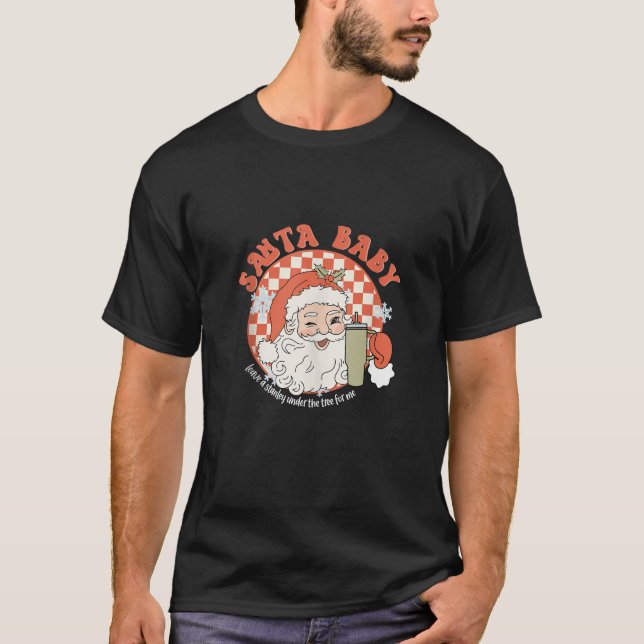 Retro Santa Lämna A Stanley under Träd för mig T Shirt (Framsida)