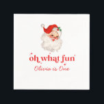 Retro Santa Oh What Roligt Birthday Pappersservett<br><div class="desc">Retro Santa,  vilken Roligt är det?</div>