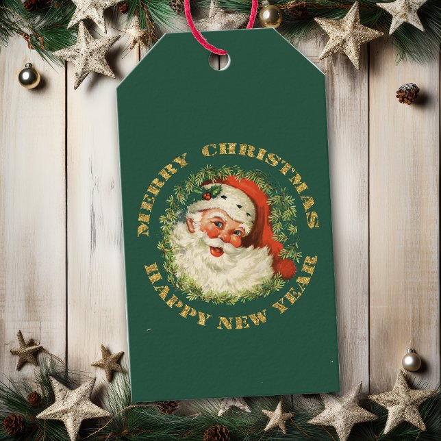 Retro Santa Personlig Presentetikett (Skapare uppladdad)