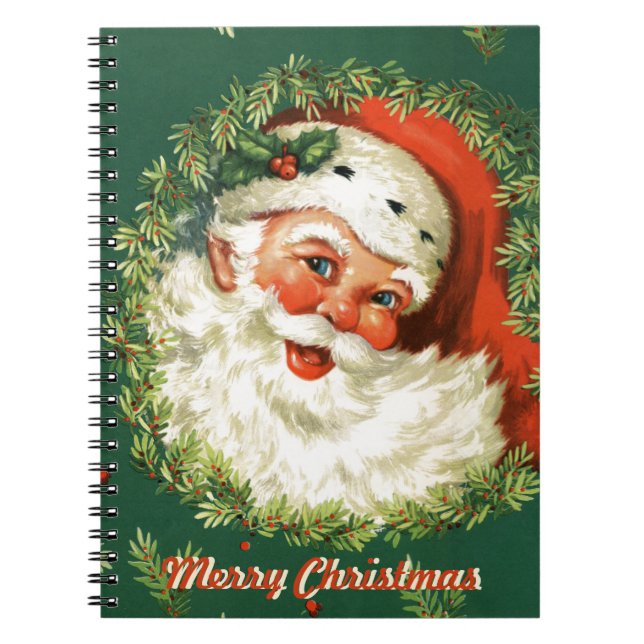 Retro Santa Photobook Anteckningsbok (Framsidan)