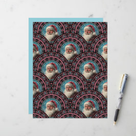 Retro Santa Pinkmas Mandala Art Deco Craft Papper