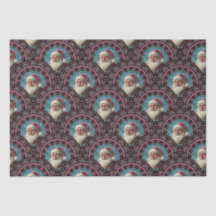 Retro Santa Pinkmas Mandala Art Deco Scallop