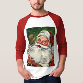 Retro Santa Raglanskjorta för KRW Tee Shirt