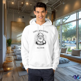 Retro Santa-tröja - Vintage Halftone Svart Design Hoodie
