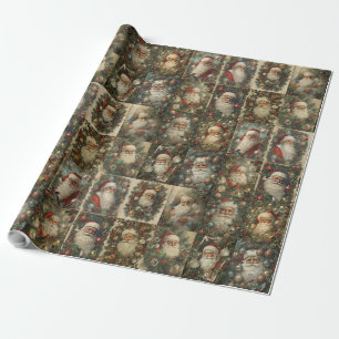 Retro Santa & Victorian julkollage Presentpapper