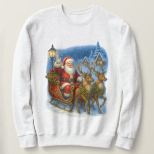 Retro Santa Vintage 90-tal Jul Mysig Vinter Lång Ärmad Tröja