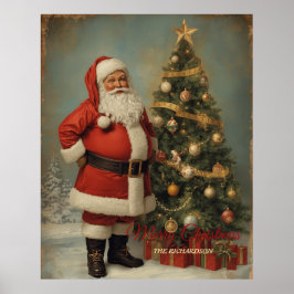 Retro Santa | Vintage Helgdag Decor Poster