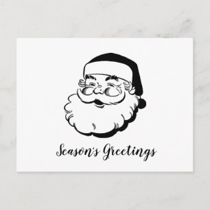 Retro Santa White Helg Vykort