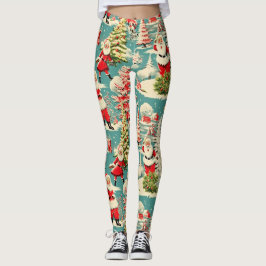 Retro Santa Wonderland 2 Leggings