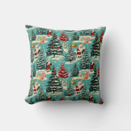 Retro Santa Wonderland Kudde