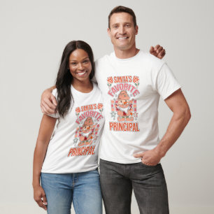 Retro Santa's Favorite Principal T Shirt