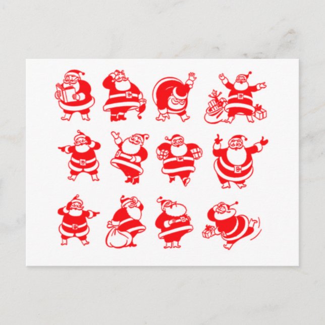 Retro Santas Helg Vykort (Framsida)