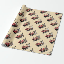 Retro Santa's Sleigh-julafton Papper Presentpapper