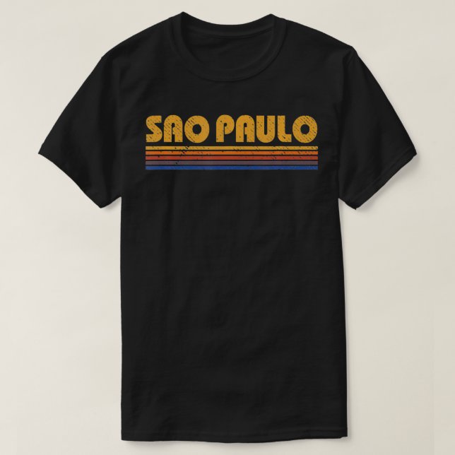Retro Sao Paulo Brazil  T Shirt (Design framsida)