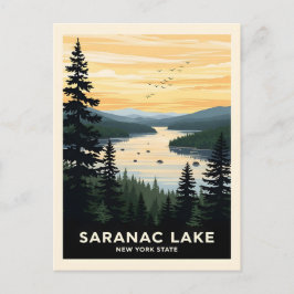 Retro Saranac Lake | New York Resor Vykort