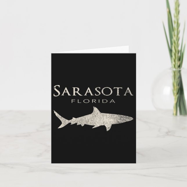 Retro Sarasota Fl Haj  Kort (Framsida)