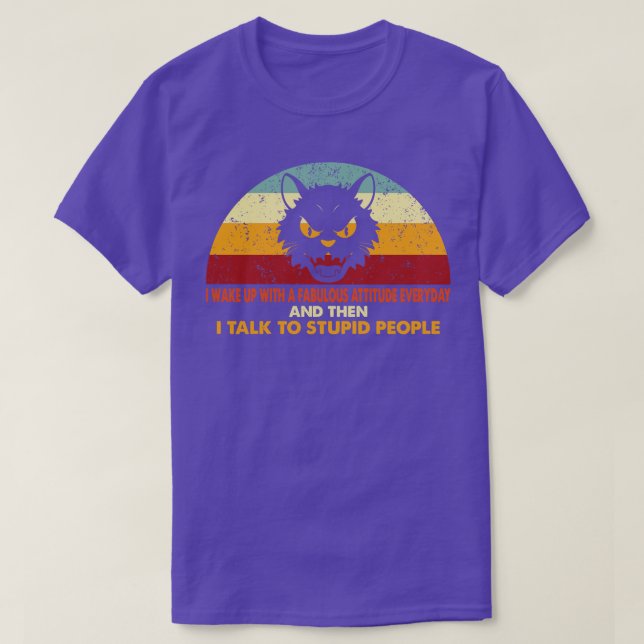 Retro Sarcastic Cat T Shirt (Design framsida)