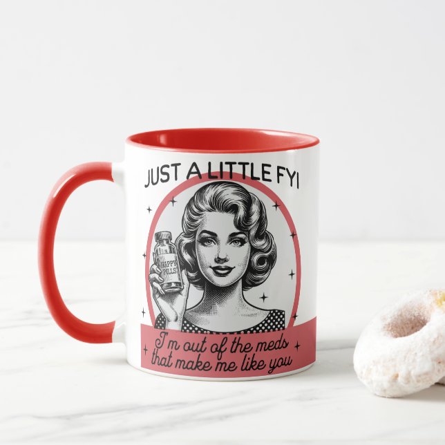 Retro Sarcastic Mug - A lil FYI Mugg (Med munk)