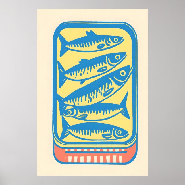 Retro Sardindosedel Popkonsttryck Minimalistisk Ma Poster (Framsidan)