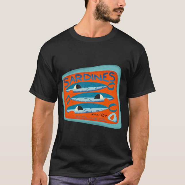 Retro Sardiner T Shirt (Framsida)