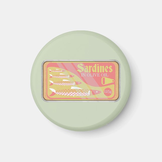 Retro Sardines Poster Magnet (Framsidan)