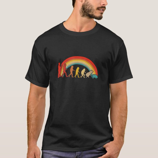 Retro Sarkastisk Gris Evolution Rolig Bonde Ranch T Shirt (Framsida)