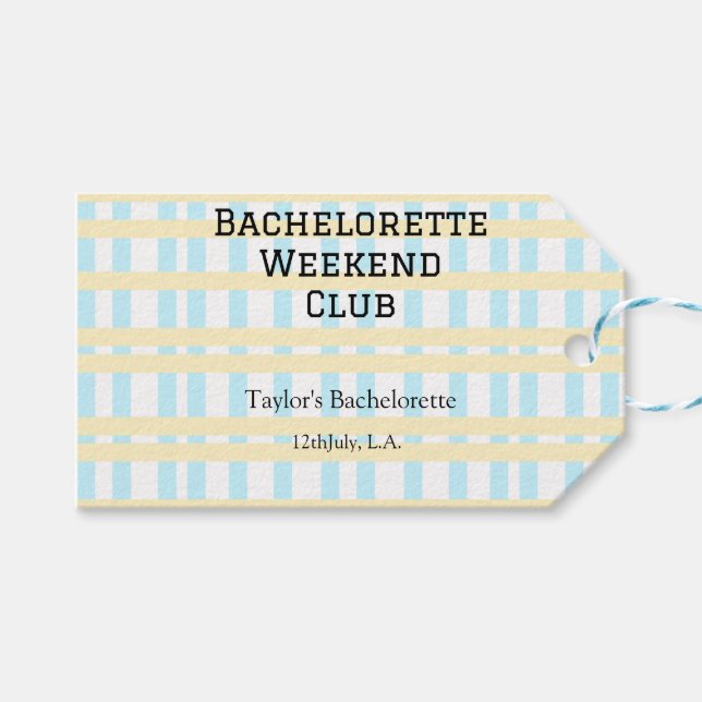 RETRO SÄRKVÄRDAG HELG KLUBB BLÅ GUL DATUM PRESENTETIKETT (Framsidan (Horisontell))