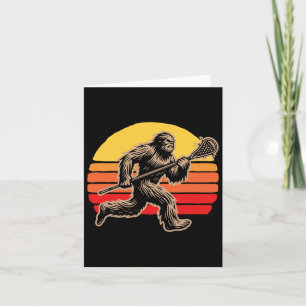 Retro Sasquatch Lax Bigfoot Lacrosse Vintage Vibe Kort