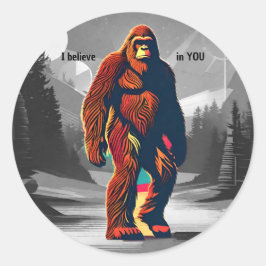 Retro Sasquatch Mysterious Future Bigfoot Runt Klistermärke
