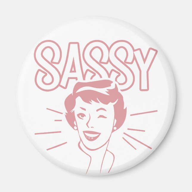 Retro Sassy Attitude Magnet (Framsidan)